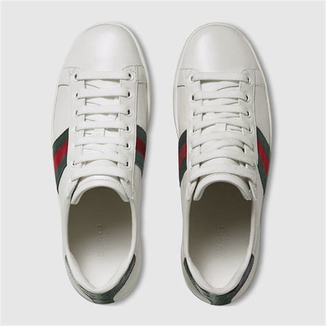 ace leather low top sneaker gucci|gucci ace gg suede sneakers.